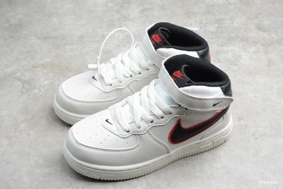 Black Kids 07 1 Air Force Mid White Red 314197-101 Nike 0306